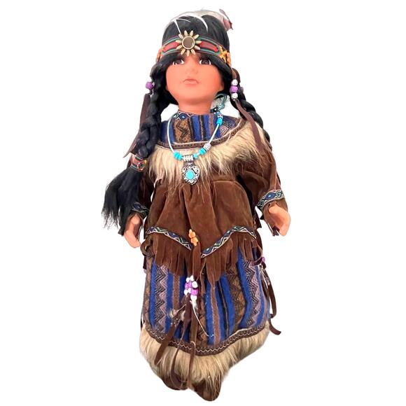 Cathay Collection Vintage 1990s Native American Doll No 244 Out of 2000 Retired - Picture 1 of 16